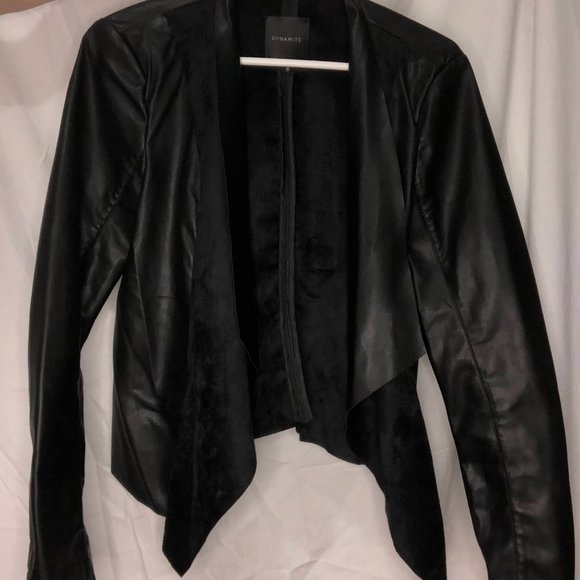 Faux Black Leather Jacket - Picture 2 of 3